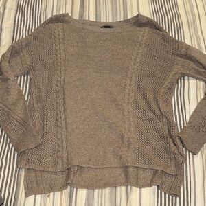 American Eagle Outfitters Taupe Cable Knit Sweater